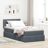 s od storage s uzglavljem Tamno siva 90 x 200 cm Baršun | shoptok.hr
