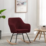 vidaXL Stolica za ljuljanje od tkanine crvena boja vina | shoptok.hr