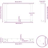  Noge za klub stolić U-oblik 2 kom Crne 50 x (30-31) cm Čelik | shoptok.hr
