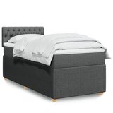 vidaXL Box spring postelja z vzmetnico temno siva 90x200 cm blago | Shoptok.si