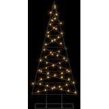  Metalna božićna jelka KUOPIO 150 cm Topla bijela - 150 cm Crna s LED svjetlima | shoptok.hr
