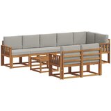  Set vanjskih sofa 9 kom. Prirodna i svijetlo siva | shoptok.hr