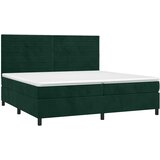  Krevet box spring s madracem LED tamnozeleni 200x200 cm baršun | shoptok.hr