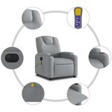 vidaXL Električni masažni naslonjač od tkanine svjetlosivi | shoptok.hr