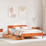 vidaXL Posteljni okvir brez vzmetnice voščeno rjav 135x190 cm borovina Cene
