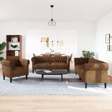  3-dijelni set sofa smeđi od tkanine | shoptok.hr