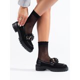 SHELOVET Black suede women's loafers | shoptok.hr