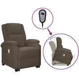 Električna masažna fotelja na podizanje od umjetne kože siva