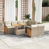 vidaXL 9-dijelni set vrtnih sofa s jastucima bež od poliratana bagrem | shoptok.hr
