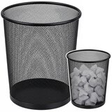 Office Waste Bin Metal Mesh Round Black 10 L Cijene