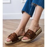 Gemre Leopard platform slides with decorative buckle Lunda | Shoptok.si