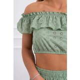 Kesi Embroidered set with dark mint blouse | Shoptok.si