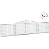  Lučne gabionske košare 20 kom 400x30x80/100cm pocinčano željezo | shoptok.hr