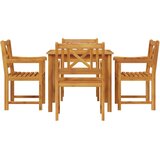 Vrtni set za objed 5 kom. Smeđa Čvrsto drvo akacije 85 x 85 x 74 cm | Shoptok.si