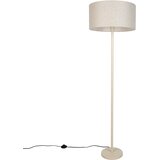 QAZQA Japandi vloerlamp beige met kap lichtbruin 50cm - Simplo u