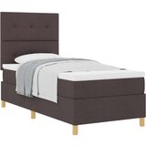  Krevet s podnom oprugom i madracem Tamnosmeđi 100x200 cm Tkanina | shoptok.hr
