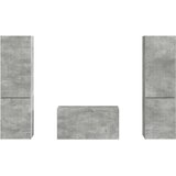  Set TV komoda 5 pcs Betonski sivi Konstruirano drvo | Eponuda.com