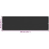 Balkonski zastor antracit 90 x 300 cm HDPE | shoptok.hr