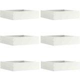 vidaXL Robovi trave 6 pcs Bela 50 x 50 x 13 cm Jeklo | Shoptok.si