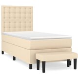 Krevet s oprugama i madracem krem 90 x 200 cm od tkanine | shoptok.hr