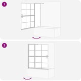  Ekran za kadu i tuš Crna i prozirna 116 x 68 x 128 cm | shoptok.hr