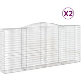  Lučne gabionske košare 2 kom 400x50x180/200cm pocinčano željezo | shoptok.hr