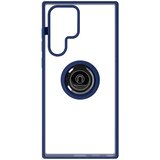 AVIZAR samsung galaxy S22 ultra finger ring etui - matirano hrbtišce proti prstnim odtisom, združljivo z magnetnim stojalom - modra, (20717479) | Shoptok.si