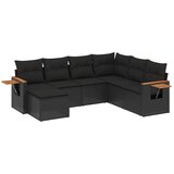  7-dijelni set vrtnih sofa od poliratana s jastucima crni | shoptok.hr