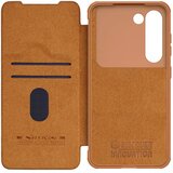 Nillkin Qin Leather Pro preklopna torbica z zaščito za kamero za Samsung Galaxy S23 - rjava | Shoptok.si