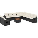  12-dijelni set vrtnih sofa od poliratana s jastucima crni | shoptok.hr