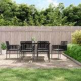 vidaXL Vrtne stolice s jastucima 6 kom crne 54x60 5x83 5 cm poliratan | shoptok.hr