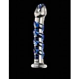 Icicles No. 5 - spiralni stekleni dildo (prosojno-moder) | Shoptok.si