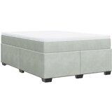  The Living Store Box spring postelja z vzmetnico svetlo siva 160x200 cm žamet - Box Spring Postelja, (21488829) | Shoptok.si