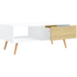  Stolić za kavu bijeli i boja hrasta 100 x 49,5 x 43 cm iverica | Shoptok.si
