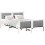 vidaXL Okvir kreveta s uzglavljem Bijela i svijetlosiva 140 x 200 cm | shoptok.hr