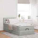 vidaXL Okvir kreveta s madraca svijetlosivi 90x190cm baršunasti | shoptok.hr