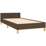  Okvir za krevet s uzglavljem tamnosmeđi 90x200 cm od tkanine | shoptok.hr