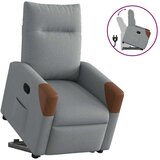 vidaXL Naslanjač s funkcijo vstajanja svetlo sivo blago | Shoptok.si