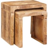 vidaXL Konec mize Rjava trden mangov les | Shoptok.si