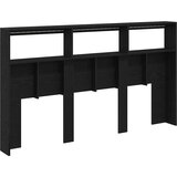 Ormarić Omarica za vzglavje postelje LED črna hrast 180x17x102 cm | Shoptok.si