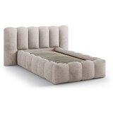 Micadoni Svjetlo smeđi tapecirani krevet s prostorom za odlaganje s podnicom 90x200 cm Lupine – | shoptok.hr