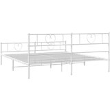 Metalni okvir kreveta uzglavlje i podnožje bijeli 200x200 cm | shoptok.hr