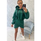 Kesi Insulated dress with a clutch bottom in dark green color | Shoptok.si