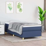 vidaXL Box spring postelja z vzmetnico modra 100x200 cm blago | Shoptok.si