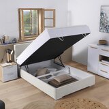 CARRYHOME POSTELJA Z VZMETNICO 140 cm x 200 cm , tekstil ekru | Shoptok.si