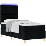  LED Box Spring Krevet s uzglavljem Crna 80 x 200 cm tkanina | shoptok.hr
