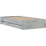 vidaXL Okvir kreveta s ladicama siva boja betona 75x190 cm drveni | shoptok.hr