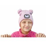 Extol kapa sa čelovkom i usb punjenjem 250 mah, roze sa pomponima, vel. dečija | Eponuda.com