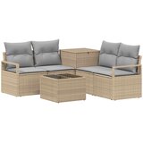  Set sofe 6 kom. Bež i svijetlo siva Poli Rattan i čelik | shoptok.hr