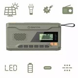 Manta radio FM, AM, 3W, solarno+ručica+baterija+USB-C napajanje DYNAMO RDI401G | shoptok.hr
